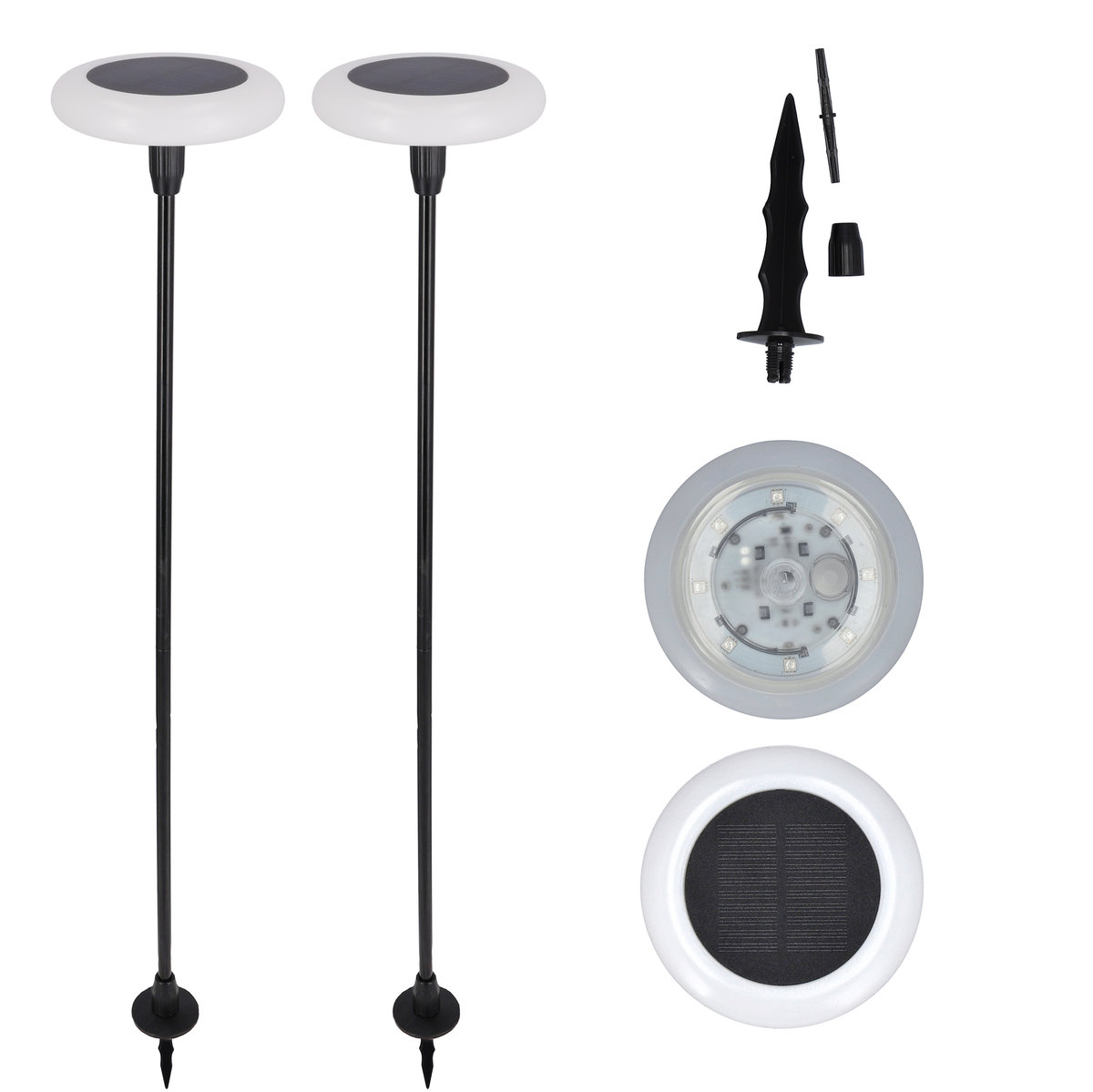 2x Lampa LED solarna WBIJANA do ogrodu DEKORACJA ogrodowa CZUJNIK zmierzchu