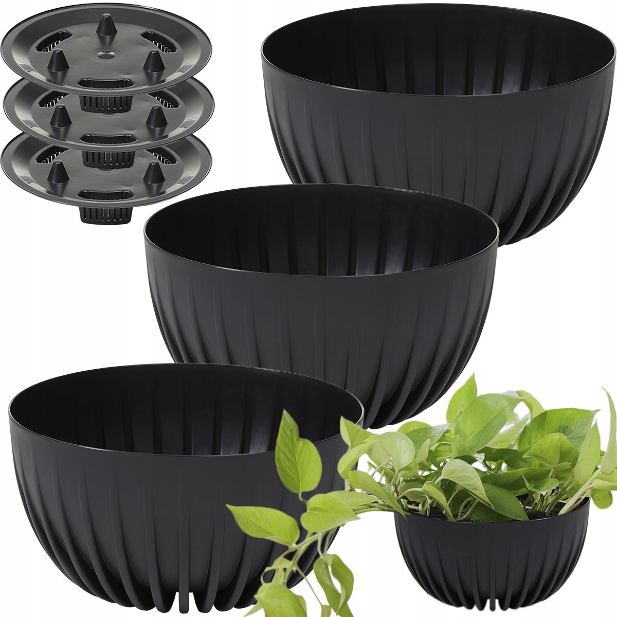 3x MISA DONICA DONICZKA KWIETNIK OSŁONKA ZEWNĘTRZNA WEWNĘTRZNA WKŁAD 24 cm