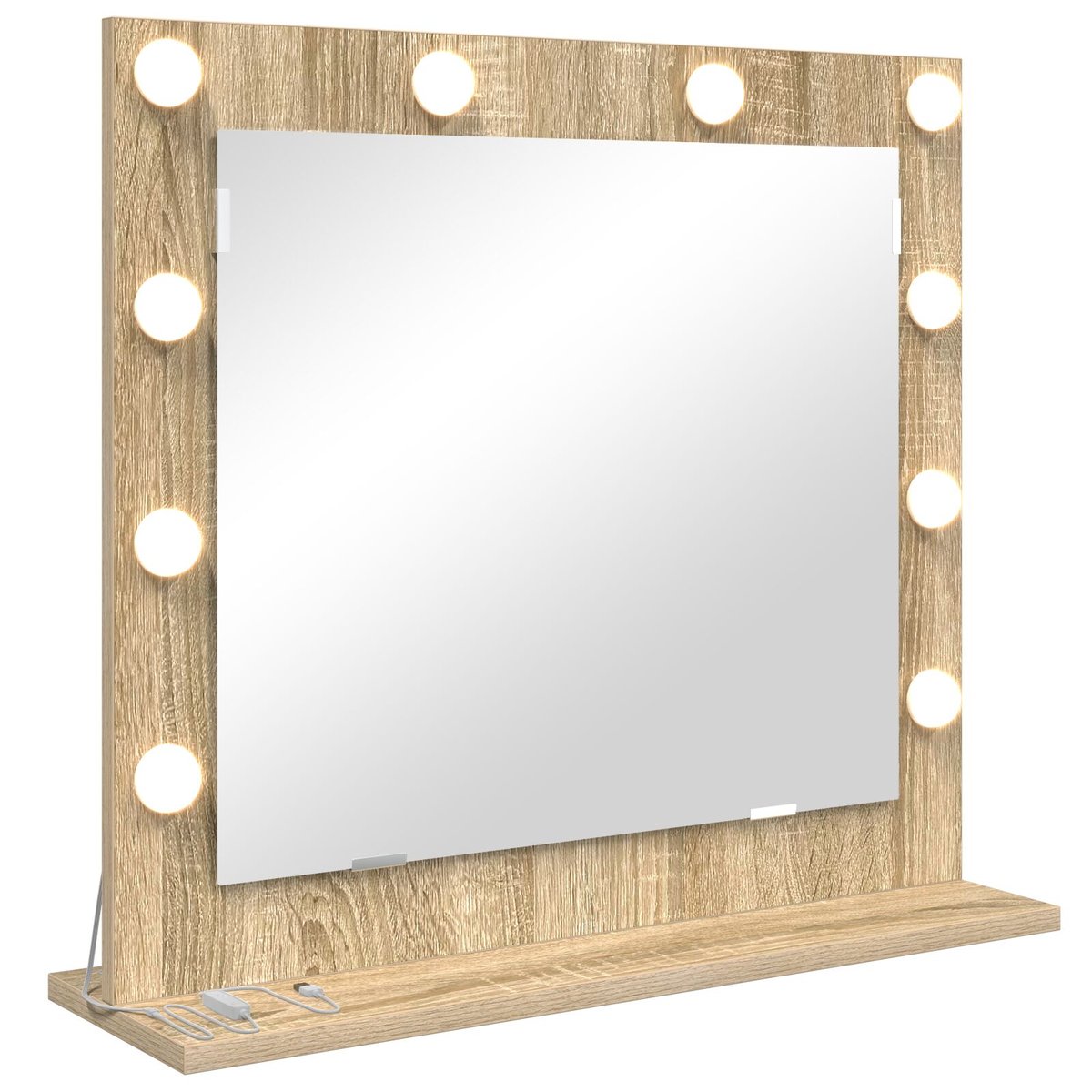 vidaXL Lustro toaletowe Dąb sonoma Drewno drewnopochodne 60 x 55 x 18 cm