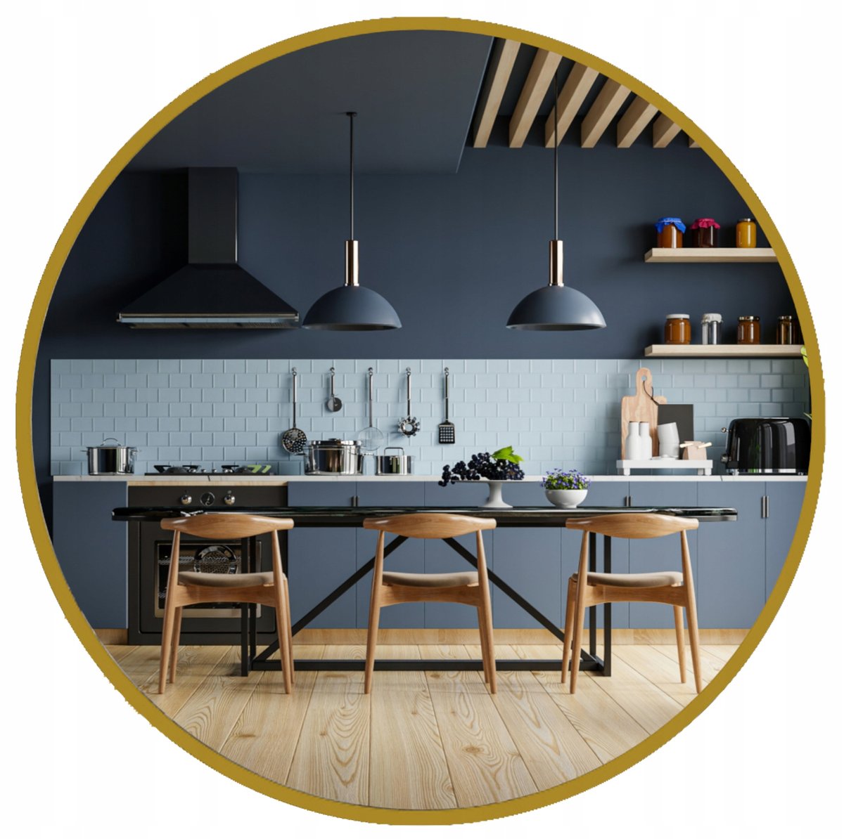 OKRĄGŁE LUSTRO DEKORACYJNE 80 CM OZDOBA NA ŚCIANĘ