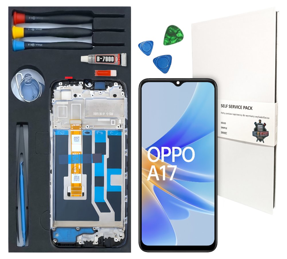 WYŚWIETLACZ LCD DO OPPO A17 ORYGINAŁ RAMKA ZESTAW WYMIANA WYŚWIETLACZA