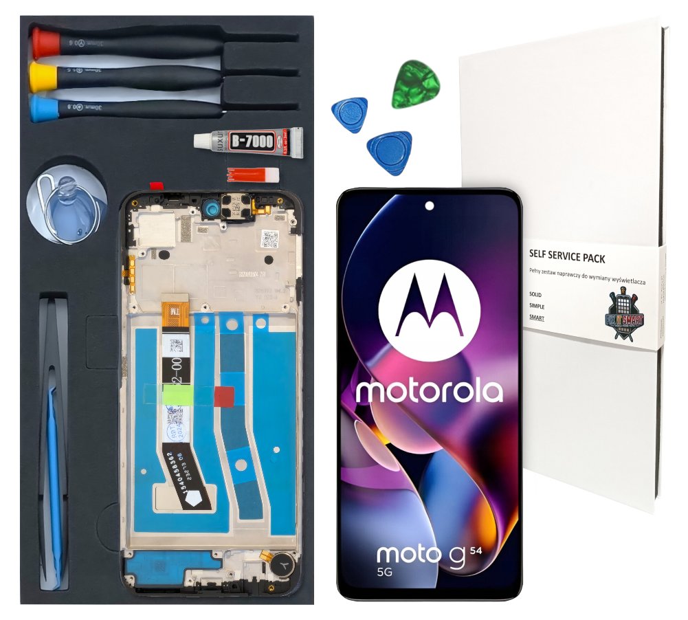 WYŚWIETLACZ LCD DO MOTOROLA MOTO G54 RAMKA ZESTAW WYMIANA WYŚWIETLACZA