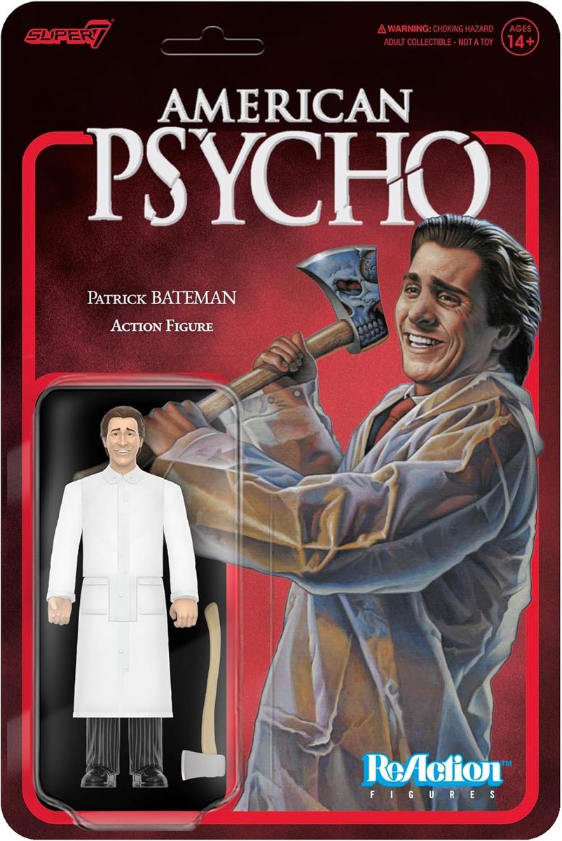 american psycho (2000) reaction figurka akcji patrick bateman (raincoat) 10 cm