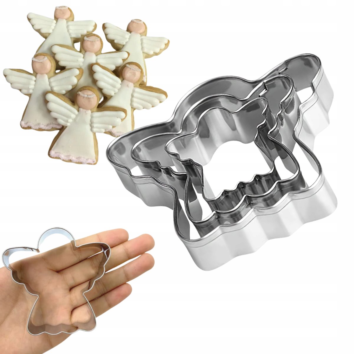 Foremka wykrawacz do ciastek pierników aniołek dekoracja anioł ozdoba 3 szt