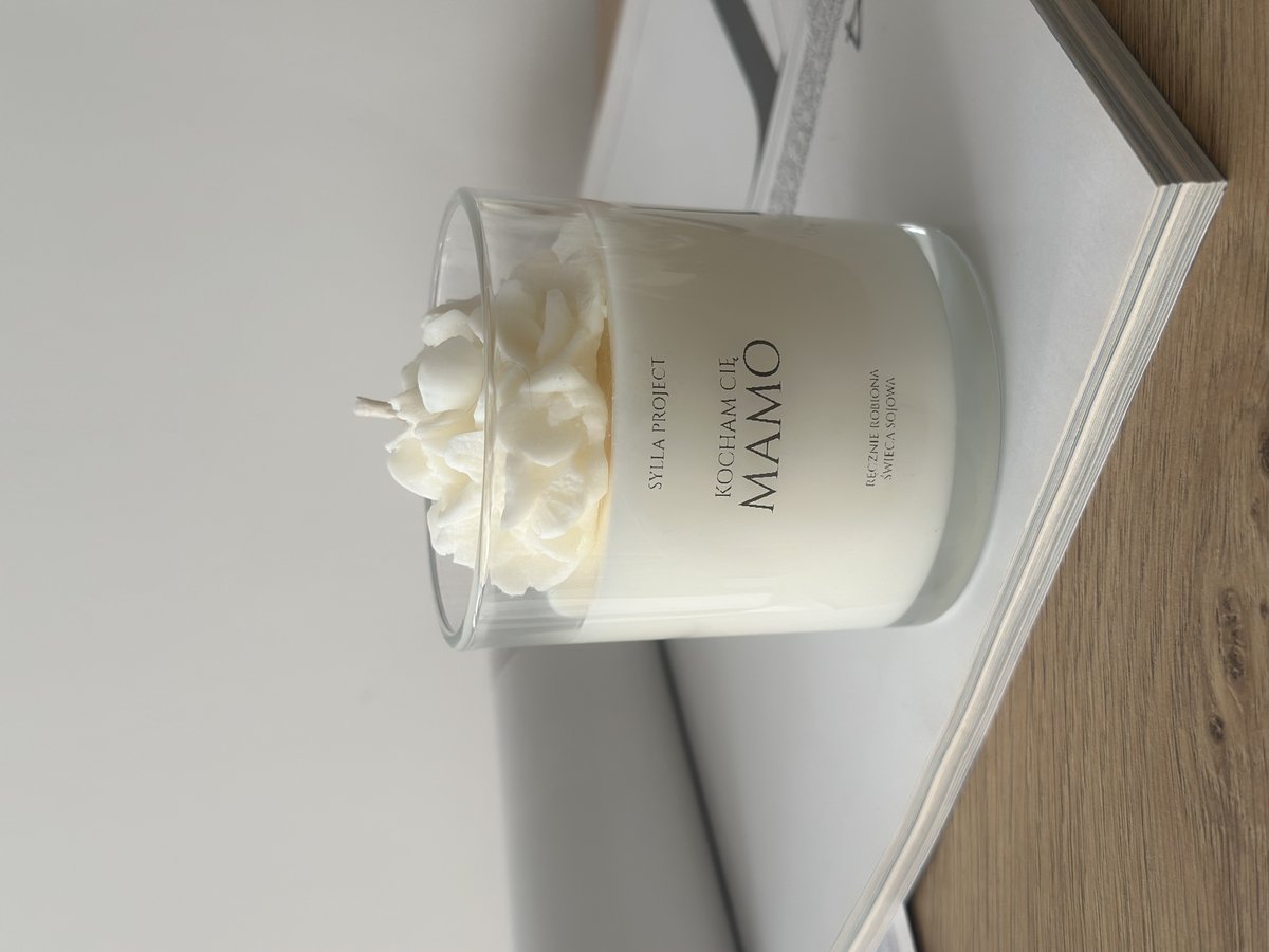Kocham Cię, Mamo – Świeca Sojowa 230 ml - Zapach Panna Cotta z Malinami
