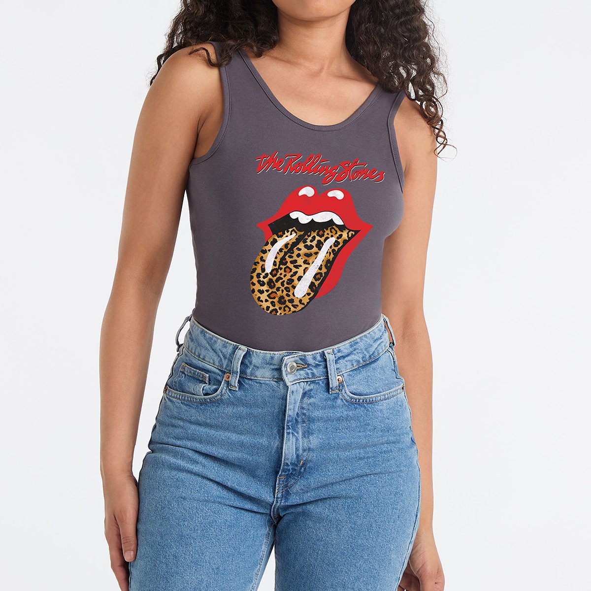 Body Amplified The Rolling Stones Leopard Tongue Ladies Bodysuit-L