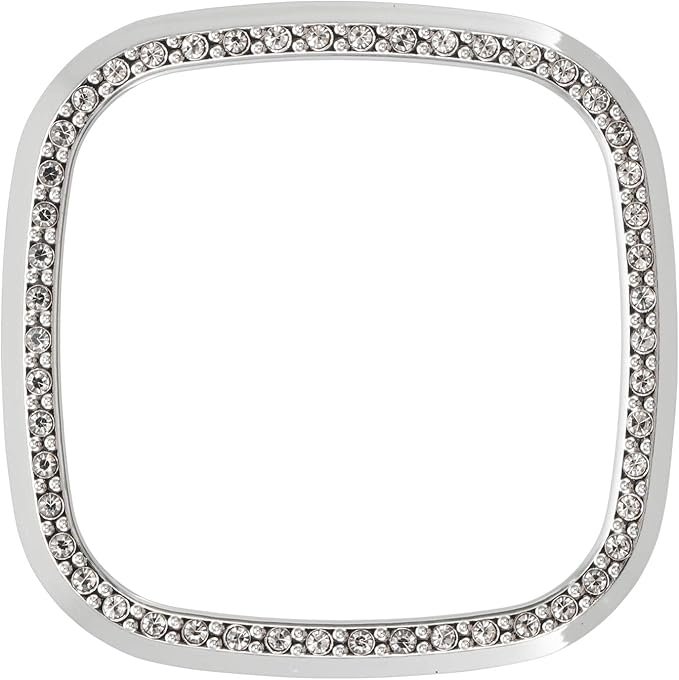 RAMKA OCHRONNA ETUI DO ZEGARNA FITBIT VERSA 3 SREBRNE Z DIAMENCIKAMI