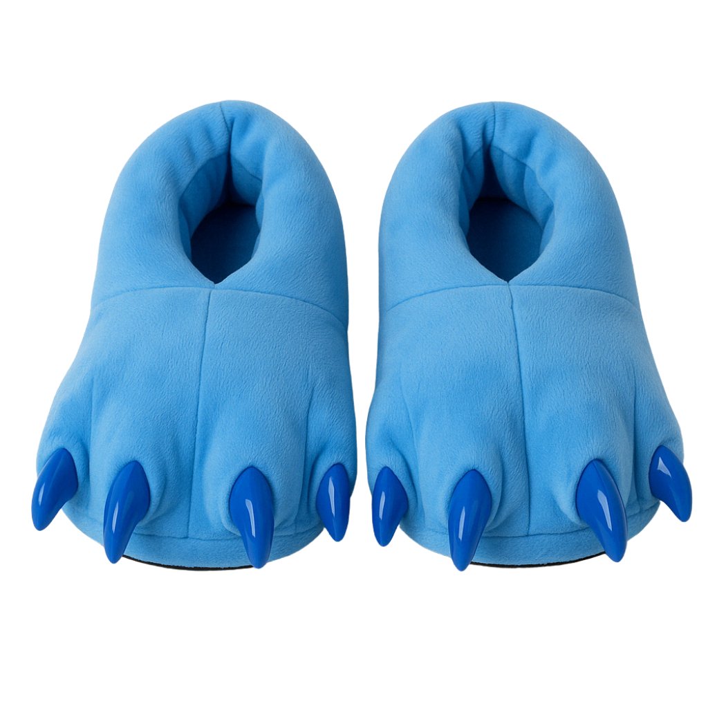 Miękkie Kapcie Dziecięce Łapy Stitch 3D Niebieskie z Pazurami 27-32