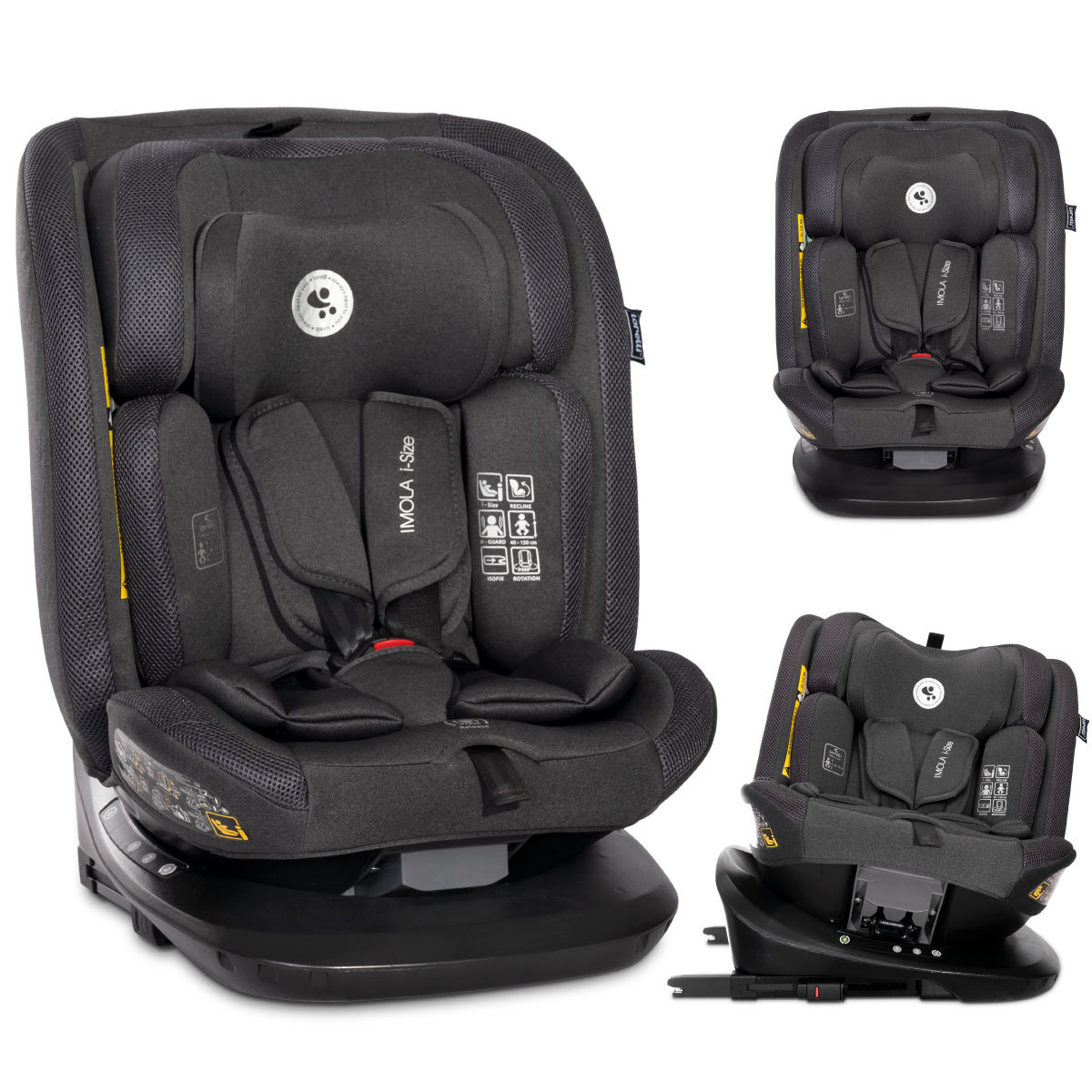 FOTELIK SAMOCHODOWY I-SIZE 40-150 CM ISOFIX 360 LORELLI IMOLA CZARNY