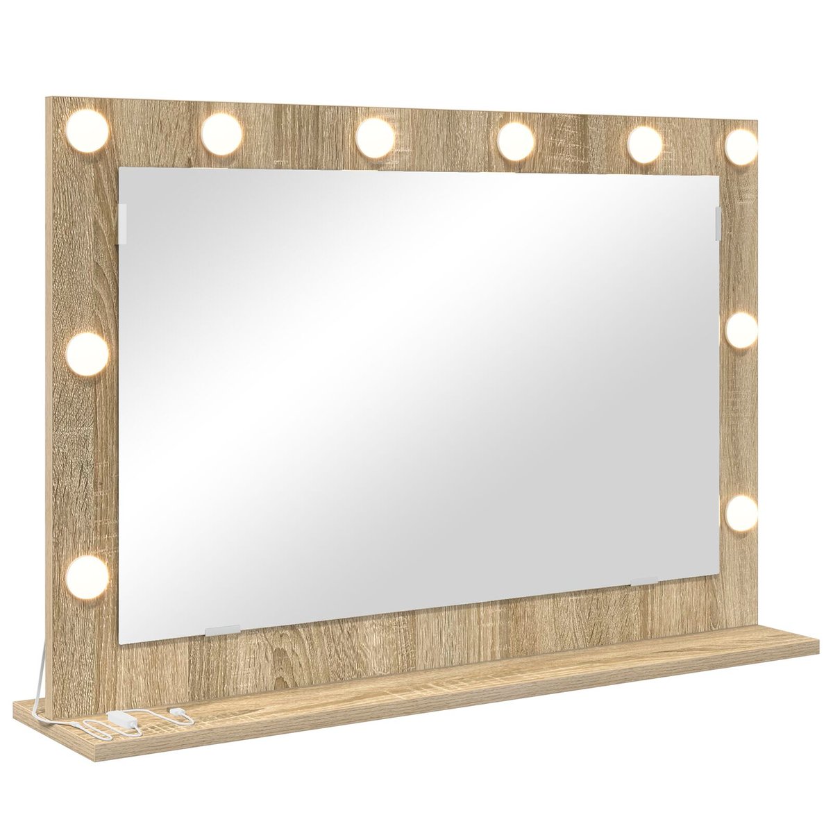 vidaXL Lustro Toaletowe Sonoma oak Drewno, Szkło 80 x 55 x 18 cm Lustro