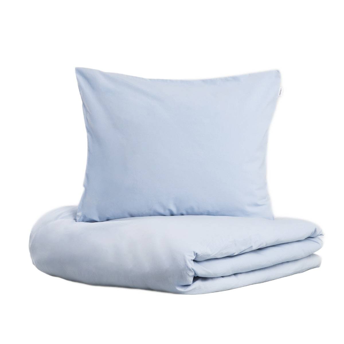 HOMLA Pościel DEFLA z pranej bawełny niebieska 160x200 + 2*50x60 cm