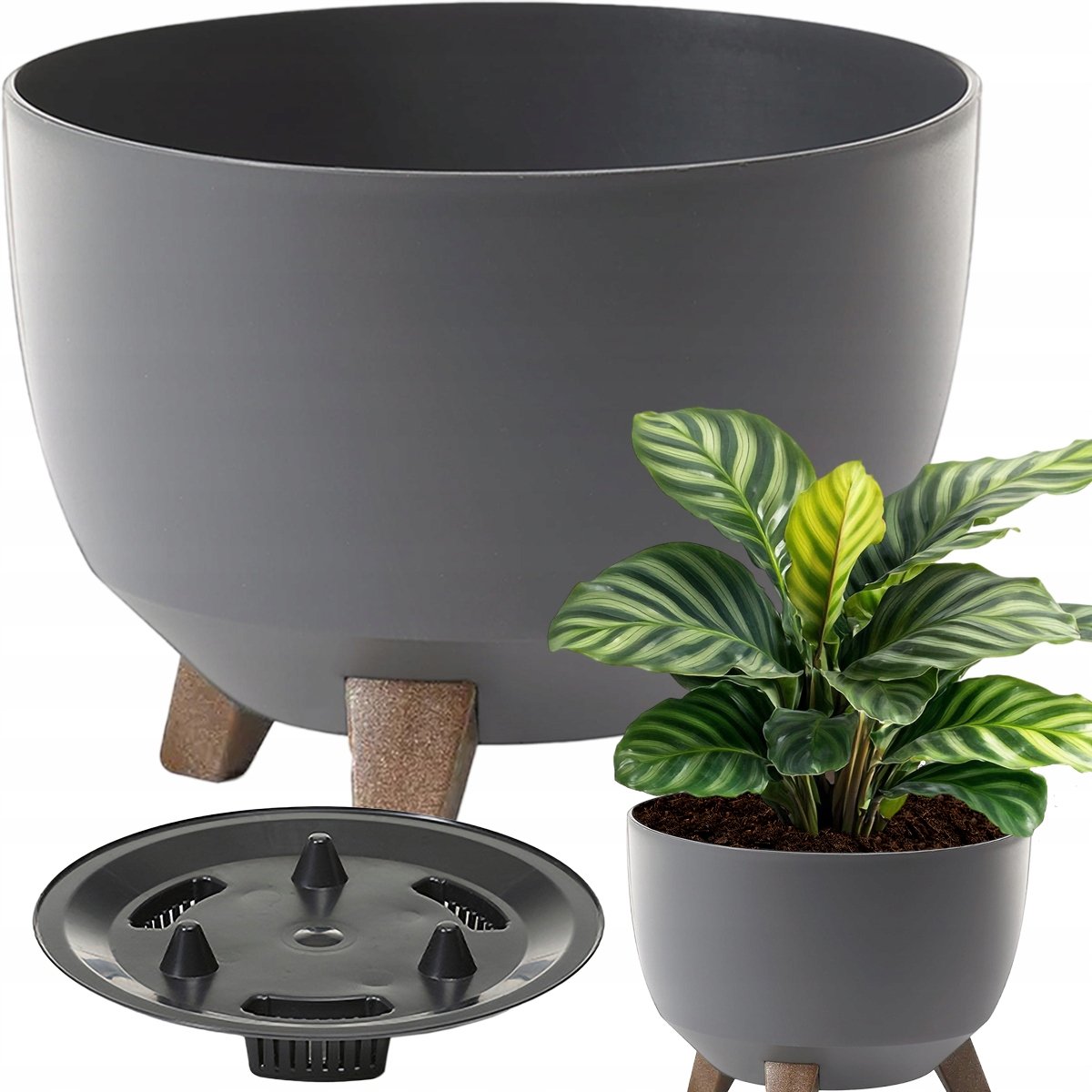 DONICZKA KWIETNIK MISA OSŁONKA DONICA SKRZYNIA WKŁAD ANTRACYT 23 x 29cm