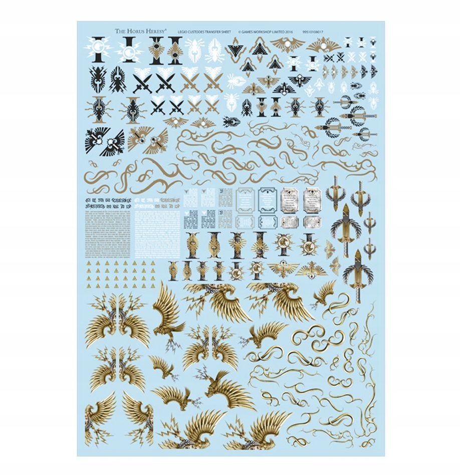 WARHAMMER 40000 Legio Custodes Transfer Sheet