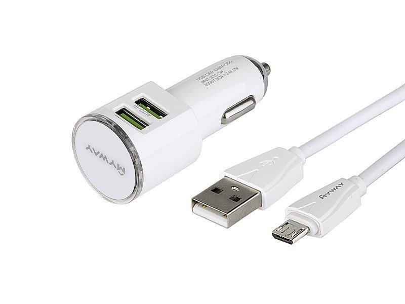 Ładowarka MYWAY 12/24V 2x USB 3.4A + kabel z wtyczką micro USB