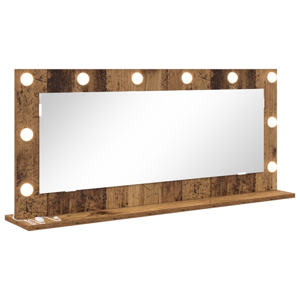 vidaXL Lustro toaletowe Stare drewno Drewno 100 x 45 x 18 cm Lustro