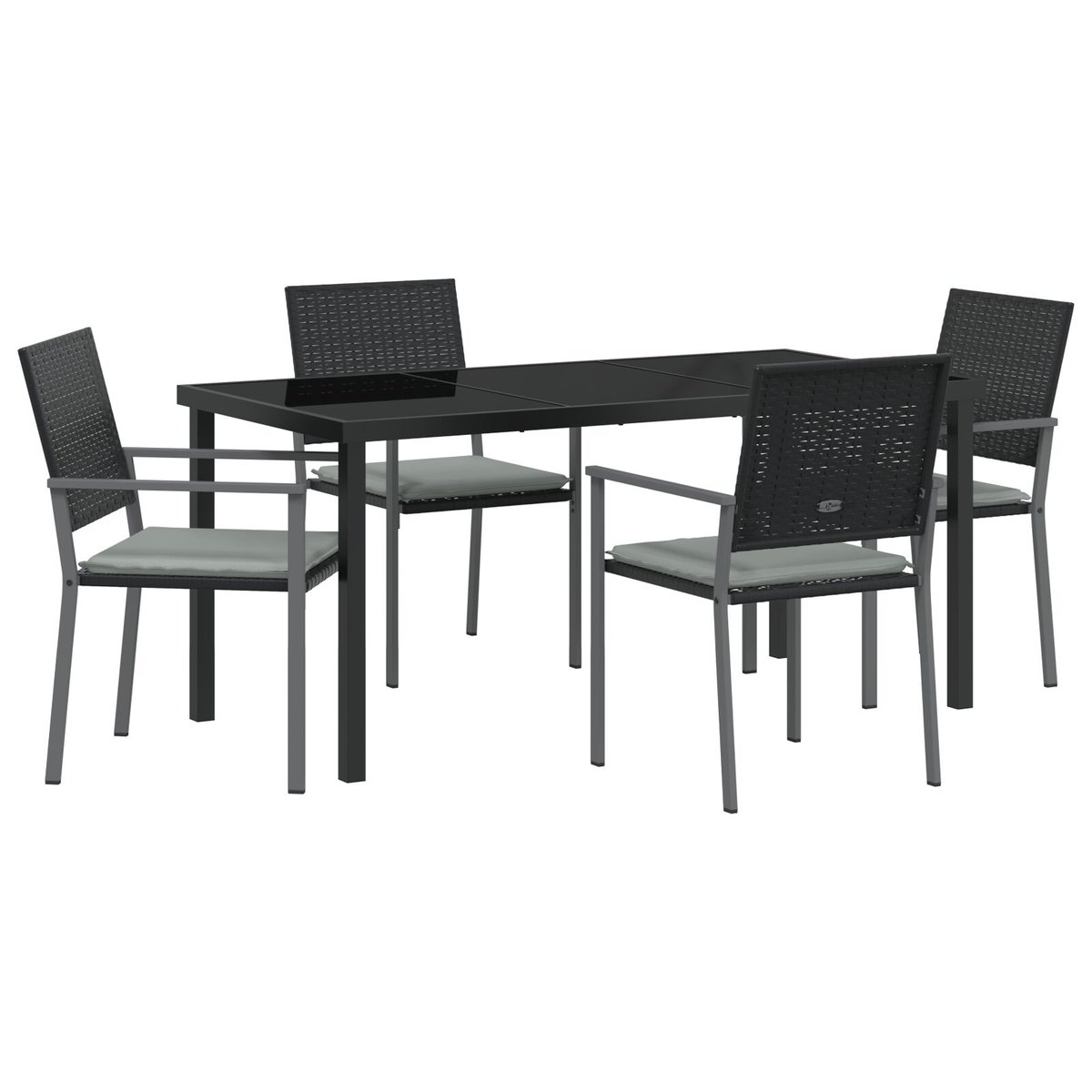 vidaXL Zestaw 3 Czarne Polirattan 54x62,5x89 cm Trwałe