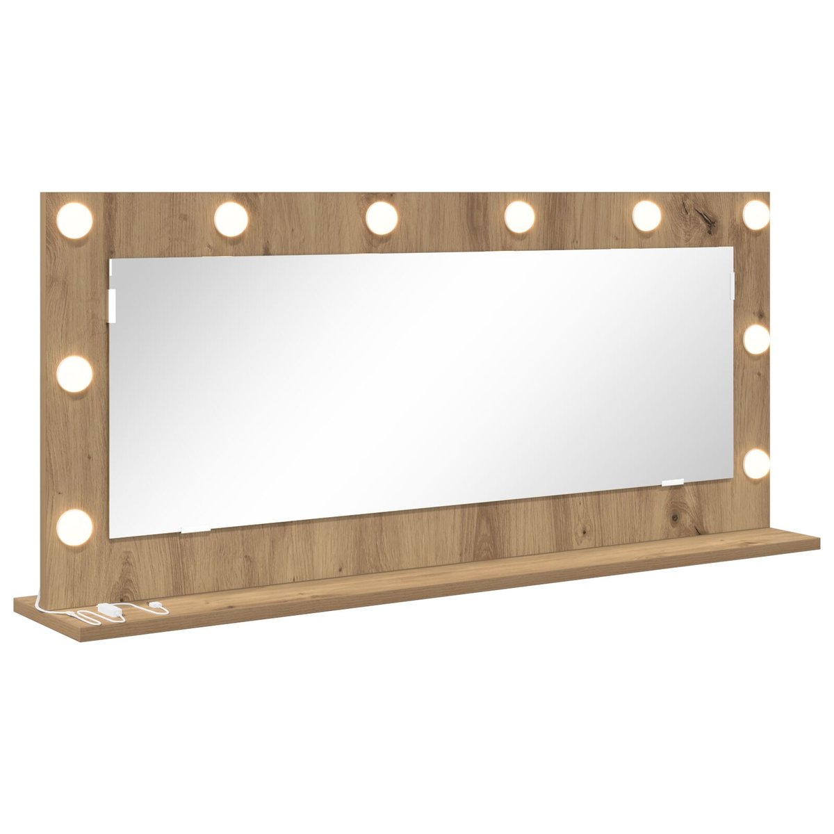 vidaXL Lustro toaletowe Dąb rzemieślniczy Drewno 100 x 45 x 18 cm