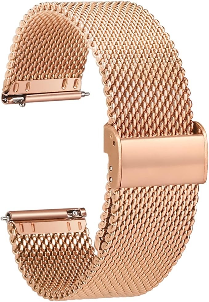 PASEK DO ZEGARKA RÓŻOWE ZŁOTO STAL SIATKA UNIWERSALNY ELEGANCKI 20mm