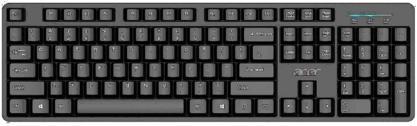Acer USB Wired Keyboard klawiatura Dom/Biuro QWERTY Amerykański międzynarodowy Czarny GP.KBD11.04F