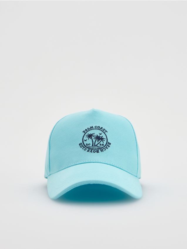 Reserved - Czapka z daszkiem i haftem - jasnoniebieski