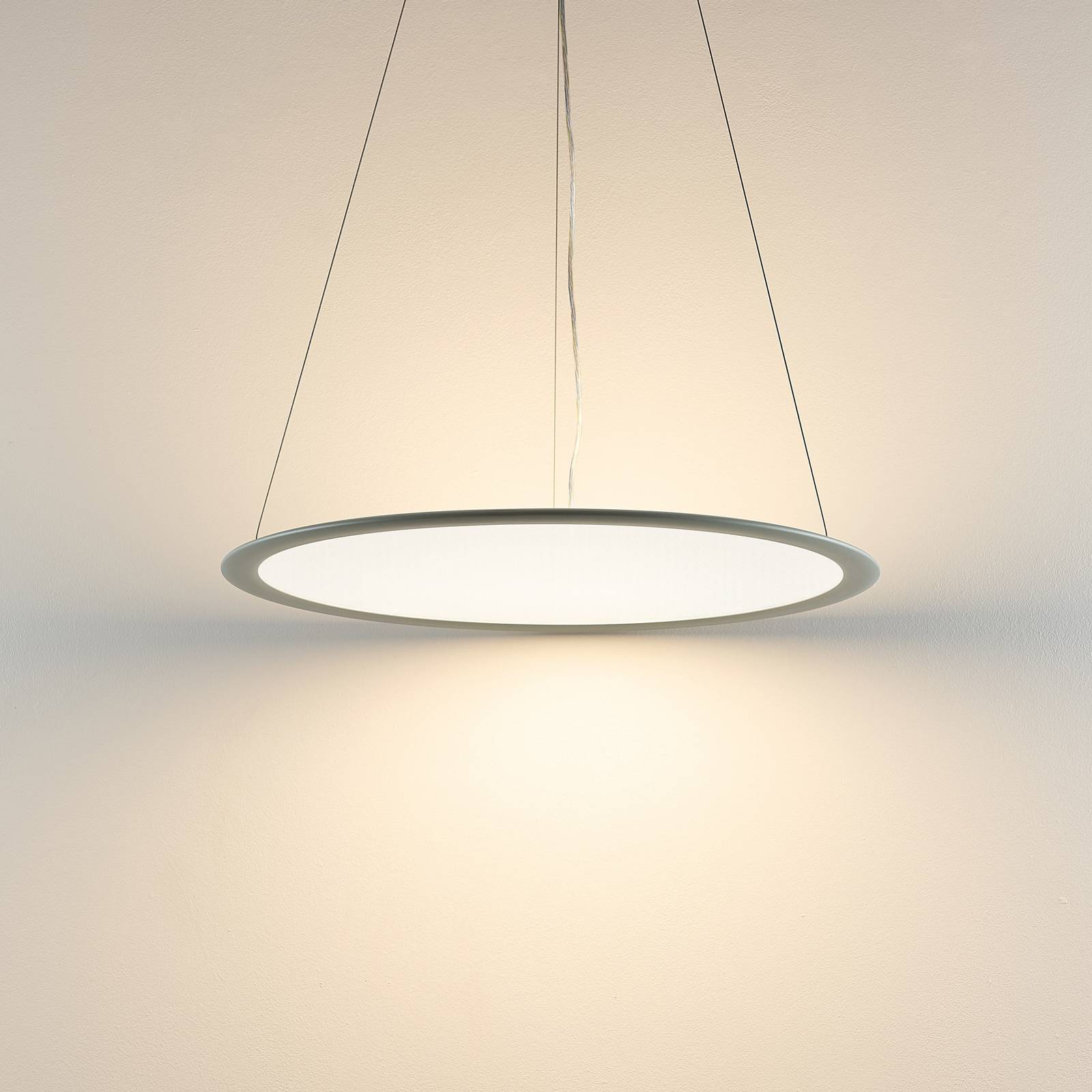 Deko-Light Lampa wisząca LED PANEL, szary, Ø 63 cm, metal, CCT, ściemniany, 50 W możliwość ściemniania, aluminiowy / szary / cynkowy, biuro, aluminium, nowoczesny