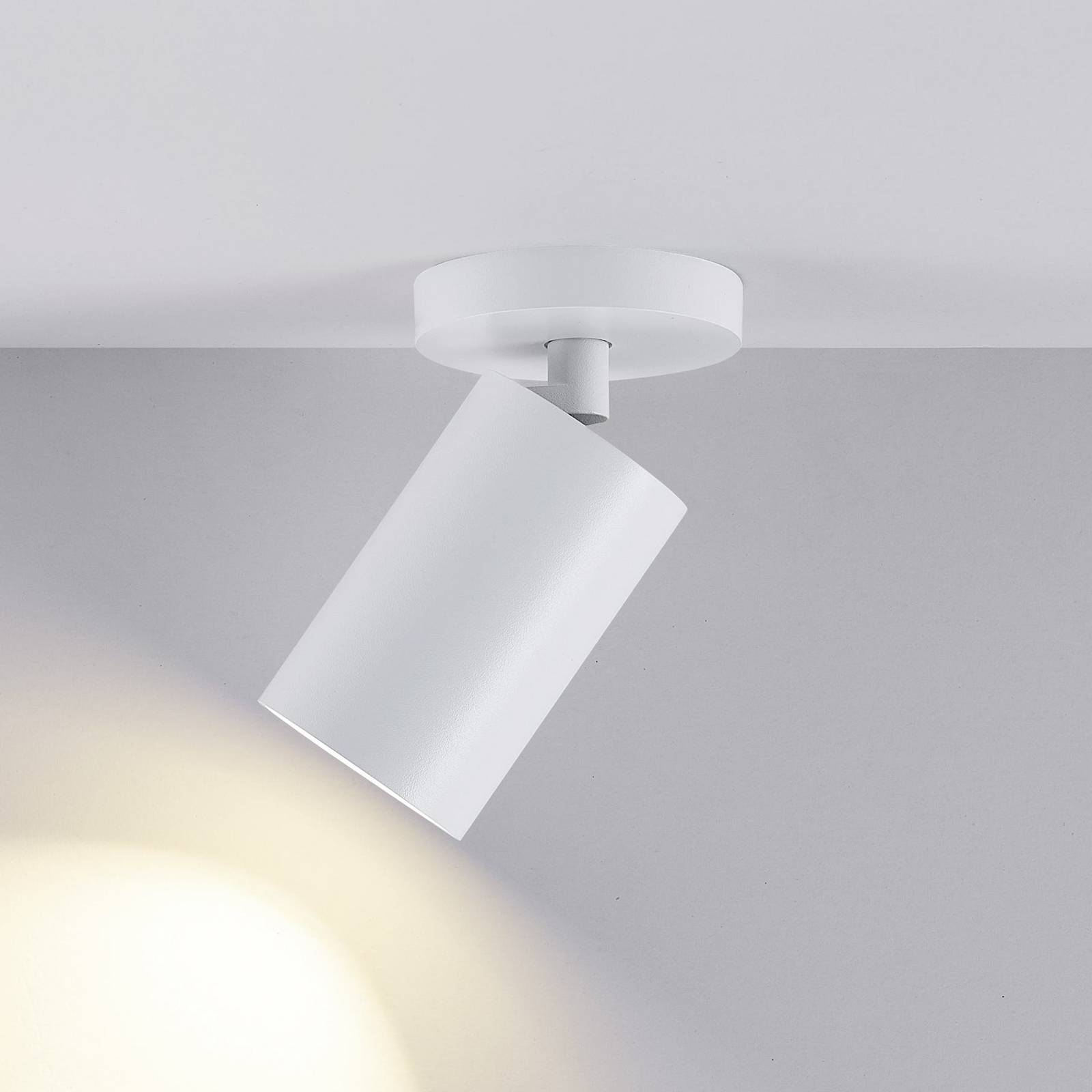 Deko-Light Reflektor sufitowy CAN TILT, biały, Ø 8 cm, 1-punktowa, metal, GU10 możliwość ściemniania, biały / opal, salon / jadalnia, aluminium