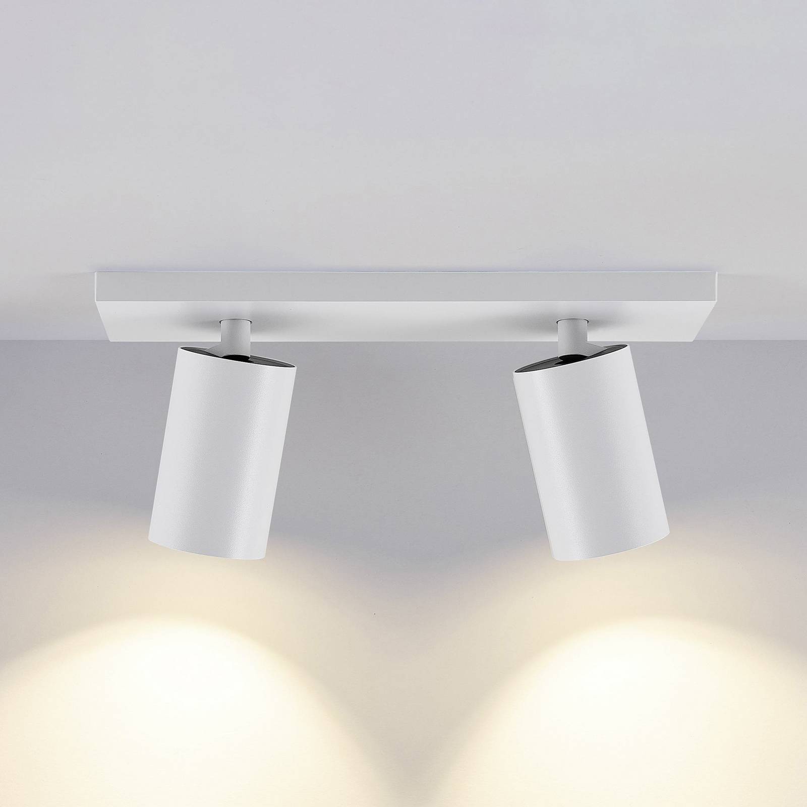 Deko-Light Reflektor sufitowy CAN TILT, biały, 31 x 9 cm, 2-punktowa, metal GU10 możliwość ściemniania, biały / opal, salon / jadalnia, aluminium