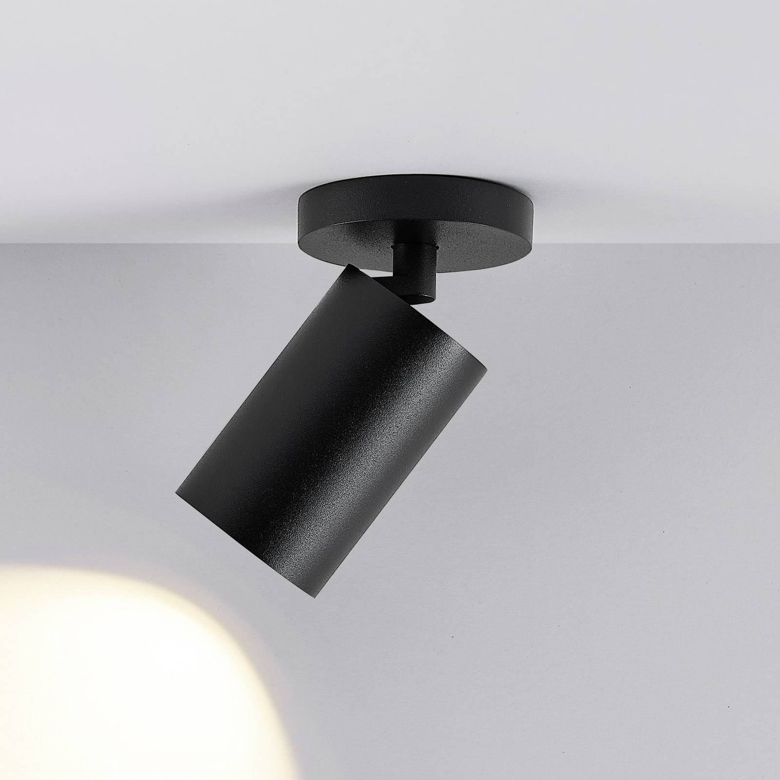 Deko-Light Reflektor sufitowy CAN TILT, czarny, Ø 8 cm, 1-punktowa, metal GU10 możliwość ściemniania, czarny, salon / jadalnia, aluminium