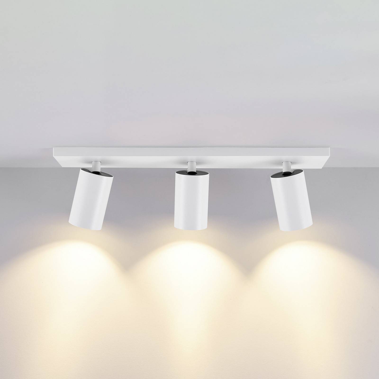 Deko-Light Reflektor sufitowy CAN TILT, biały, 48 x 9 cm, 3-punktowa, metal GU10 możliwość ściemniania, biały / opal, salon / jadalnia, aluminium