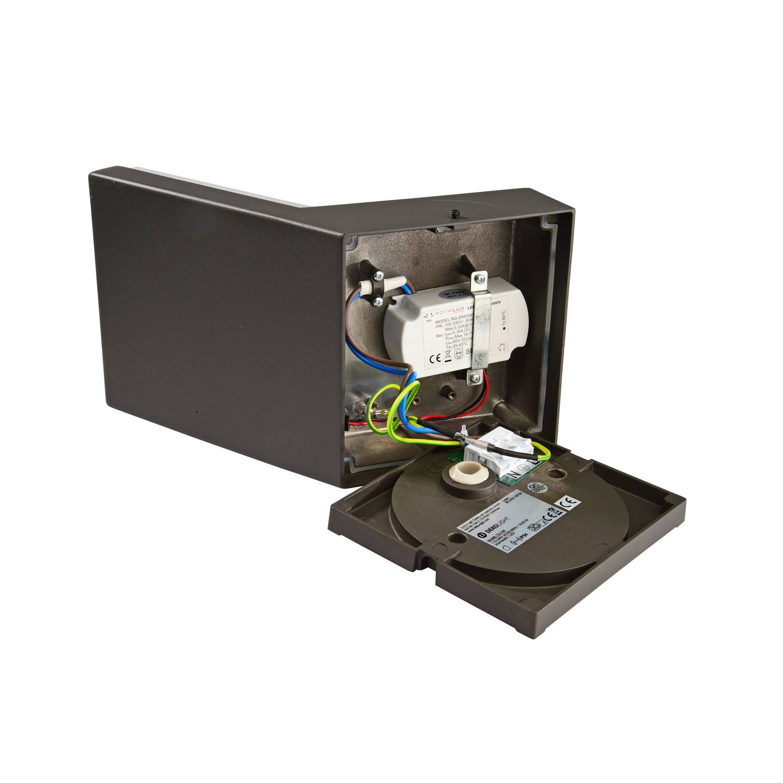 Deko-Light Kinkiet zewnętrzny LED Tucanae, szary, wysokość 22 cm, IP65, metal