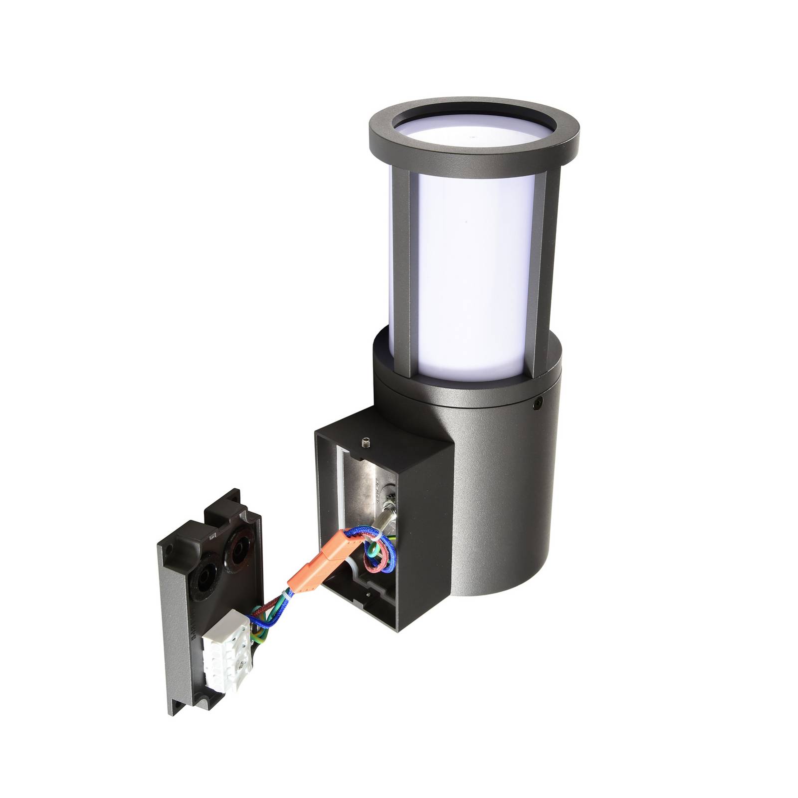 Deko-Light Facado II kinkiet zewnętrzny, szary/opal, Ø 11 cm, IP65, metal