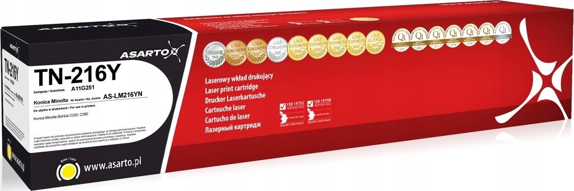 Toner Asarto Toner Asarto do Konica-Minolta TN-216Y A11G251 26000 str. yellow AS-LM216YN