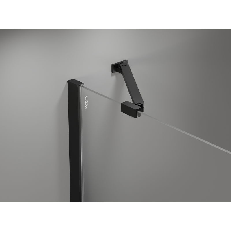 Mexen Mist drzwi prysznicowe uchylne lewe 70 cm, czarna kratka, czarne - 8A4-070-000-70-77-L