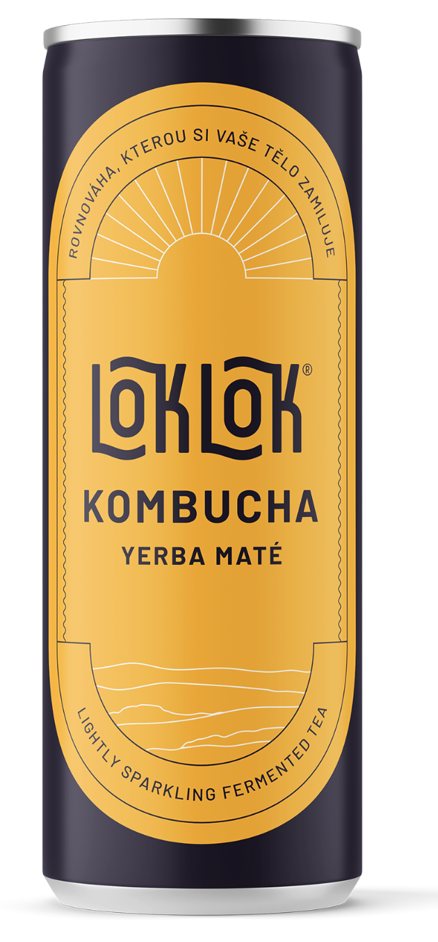 Loklok Kombucha Yerba Mate, w puszce, 330 ml