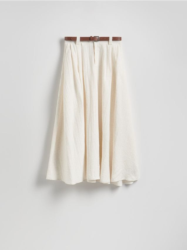 Reserved - Spódnica midi z domieszką lnu - Inny