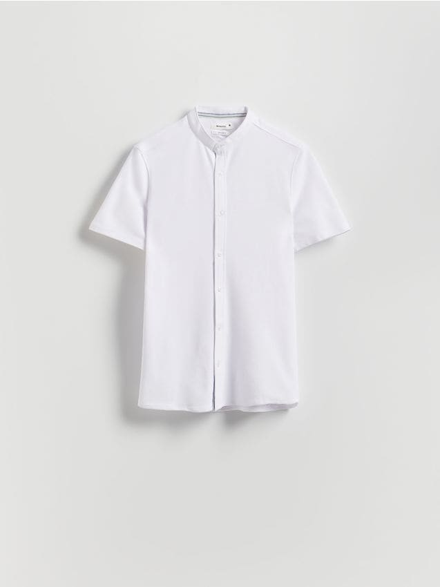 Reserved - Koszula super slim fit ze stójką - biały