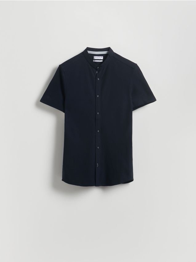 Reserved - Koszula super slim fit ze stójką - granatowy