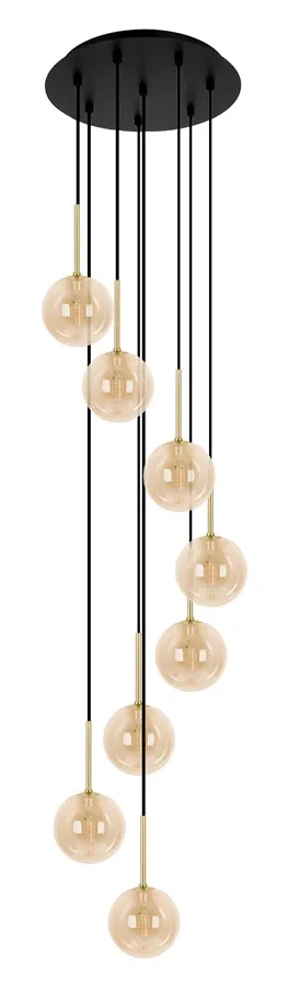 Wisząca lampa ze szklanymi kloszami beżowa F5-E97