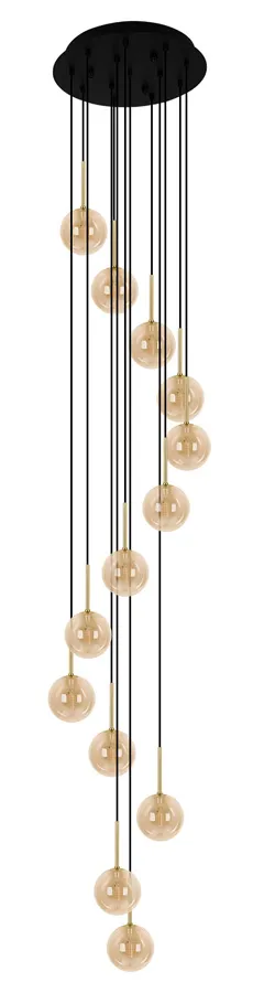 Lampa z wiszącymi szklanymi kloszami zjawiskowa beżowa S6-C55