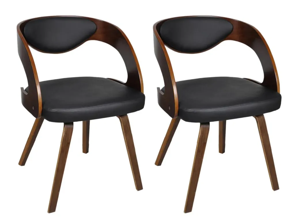 Brązowy komplet krzeseł z ekoskóry E3-M23