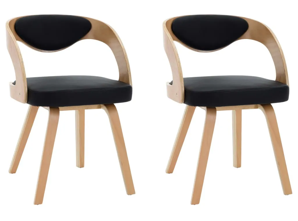 Gięte czarne krzesła z ekoskóry S1-H77