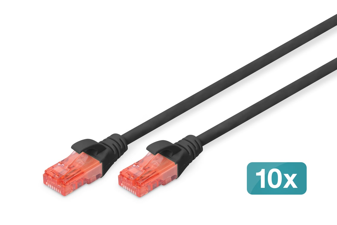 Digitus Kabel połączeniowy CAT 6 U/UTP - LSZH, 10 sztuk DK-1617-005-BL-10