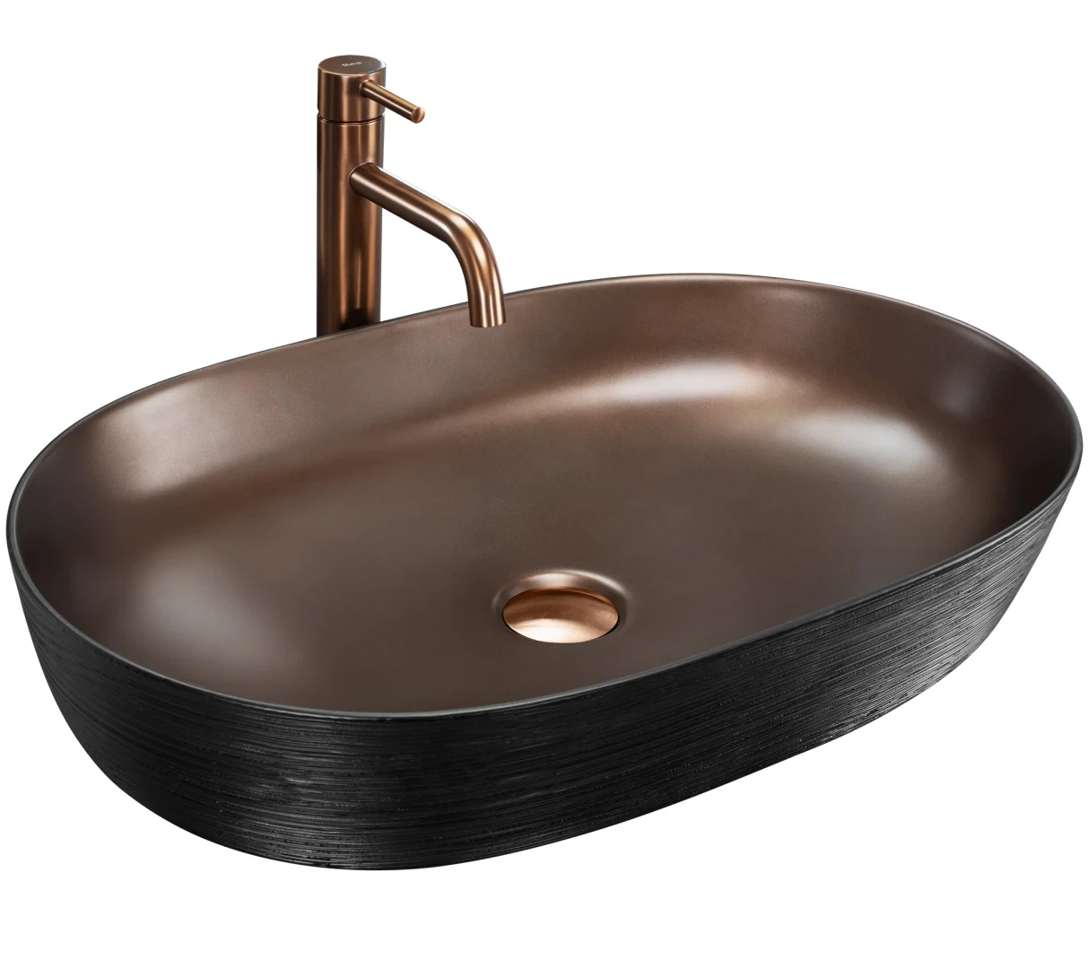 Rea Umywalka nablatowa Rea Cleo 61 Copper Bush / Black