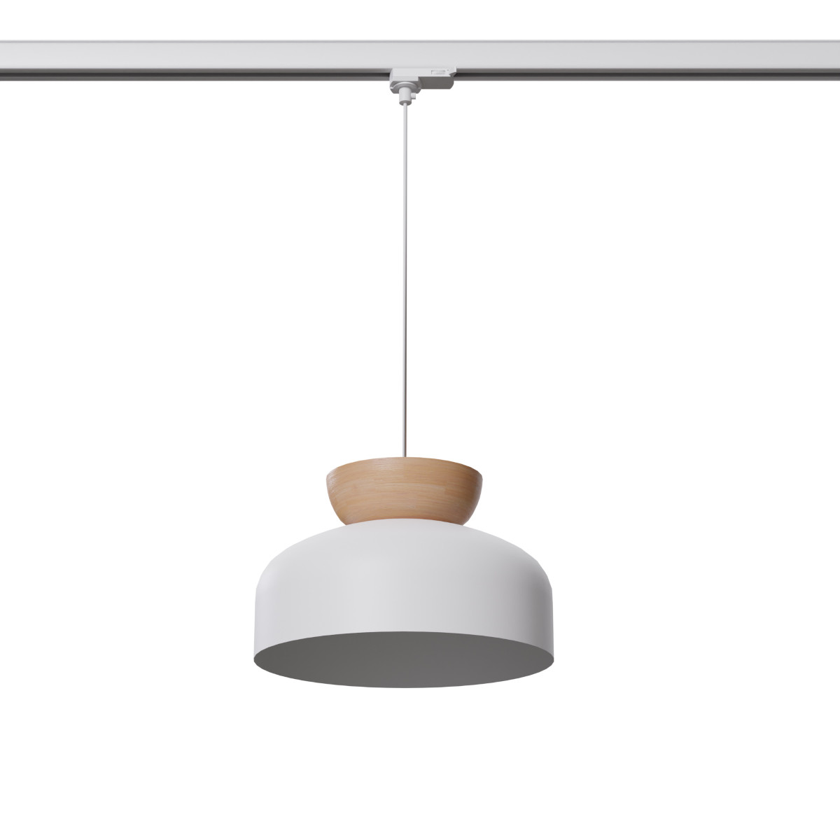 Kopułowa lampa wisząca drewniana MARION MYL.00250 3-fazowa biały brązowy