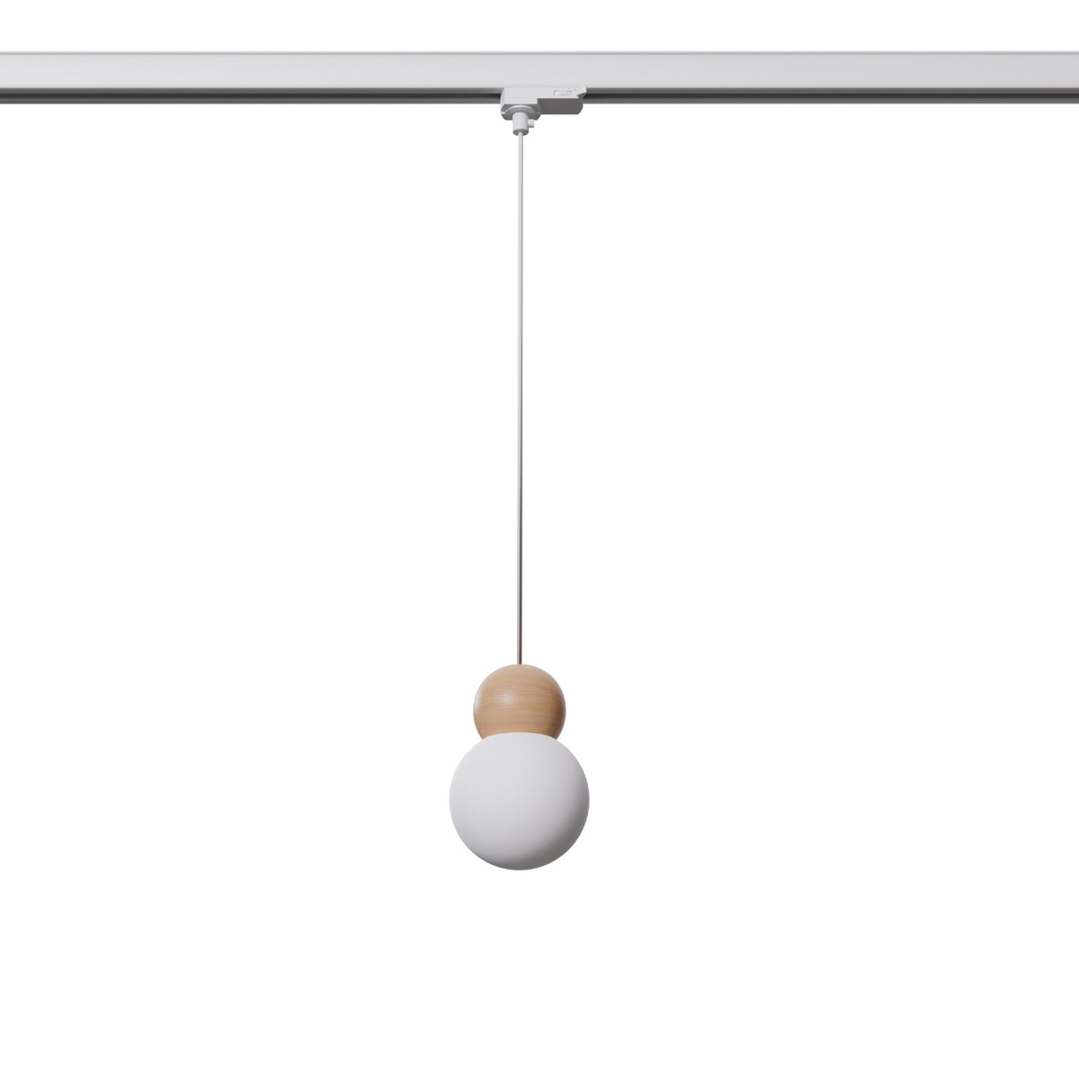 Kulista lampa wisząca do systemu 3-fazowego PEKKA MYL.00258 drewniana biała