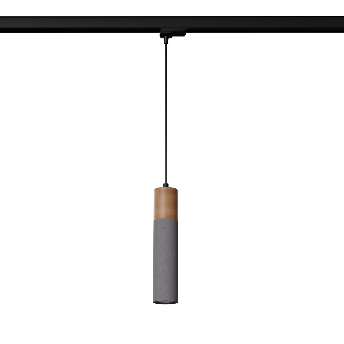 Wisząca lampa do systemu 3-fazowego ZANE MYL.00426 szara drewniana