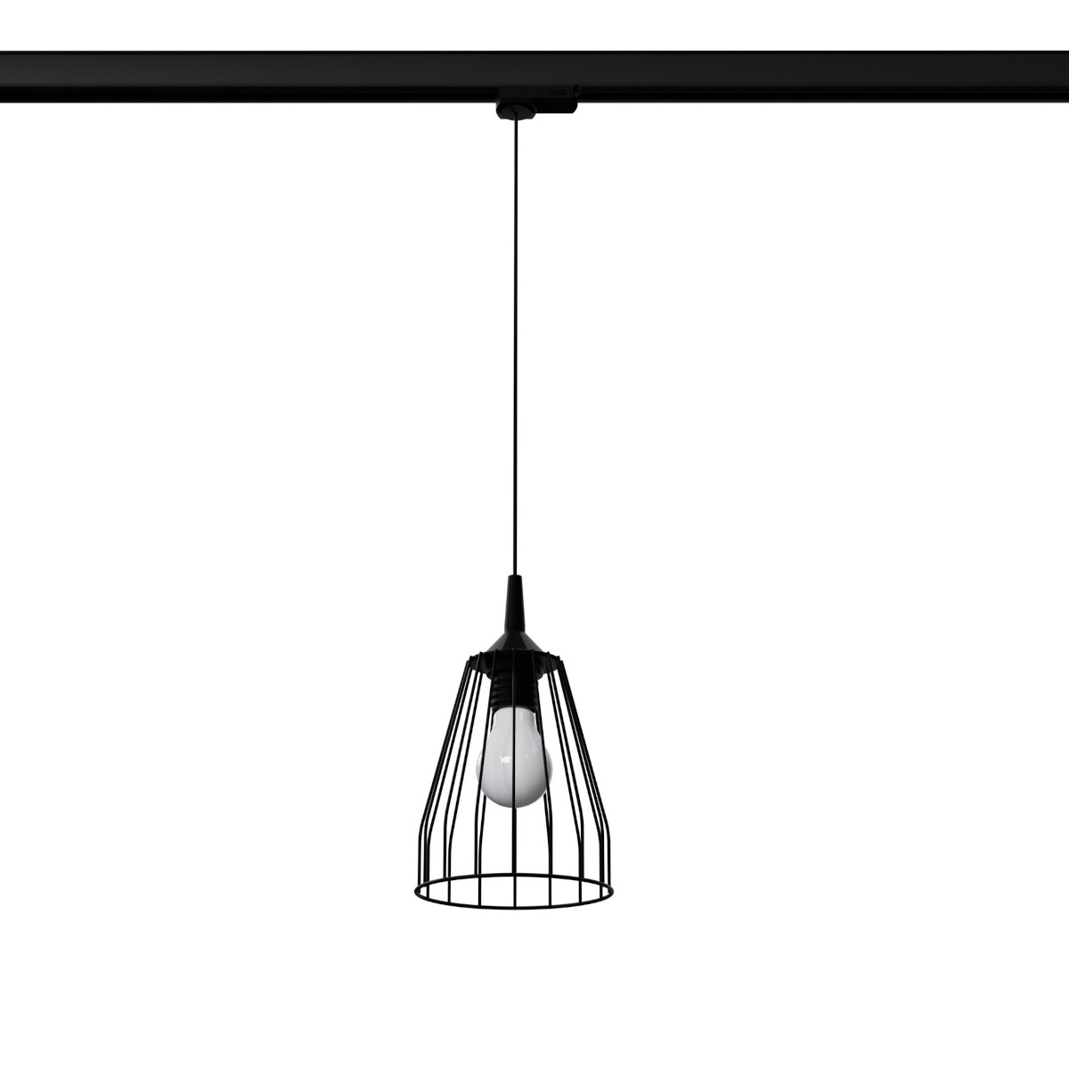 Wisząca lampa druciana trzyfazowa LEYO MYL.00387 z żarówką czarny
