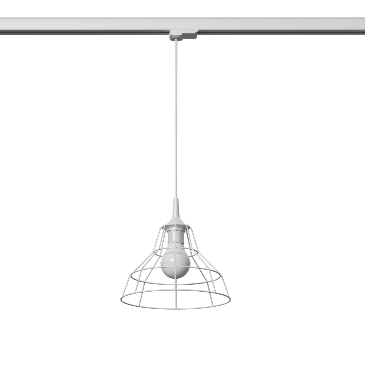 Wisząca lampa druciana z żarówką ANATA MYL.00354 3-fazowa do jadalni biały