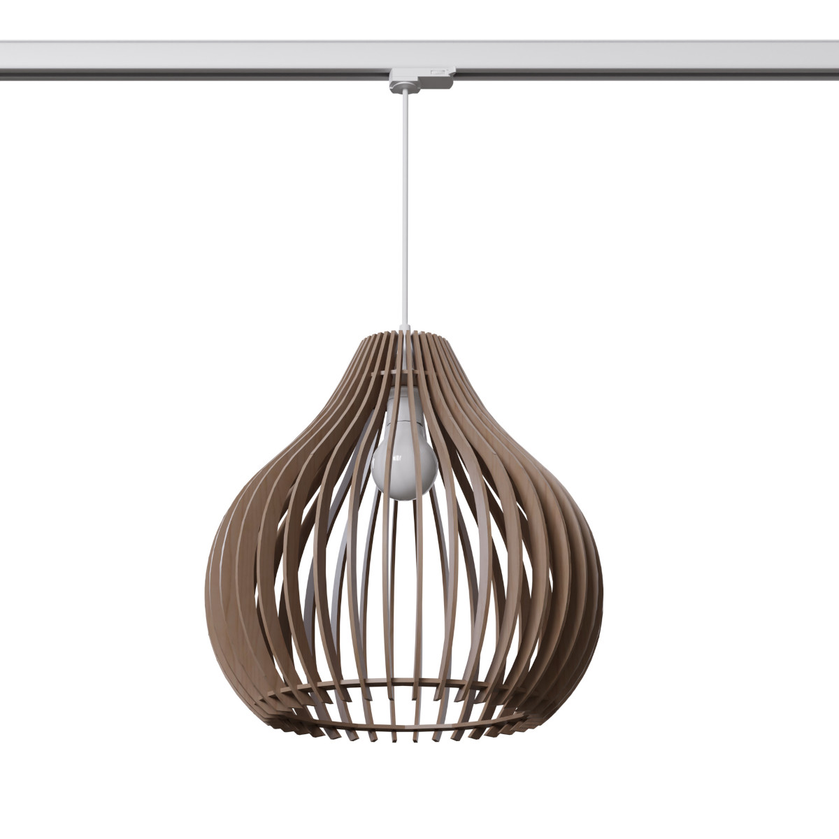Drewniana lampa wisząca do szyny trzyfazowej APRILLA MYL.00211 brązowy