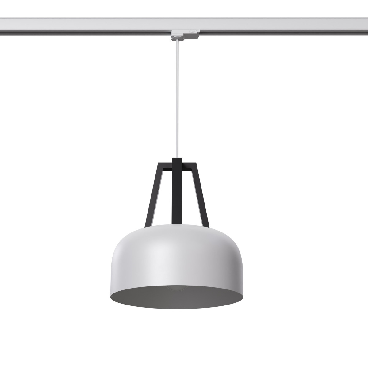 Kopułowa lampa wisząca z żarówką CASCO MYL.00191 3-fazowa biały czarny